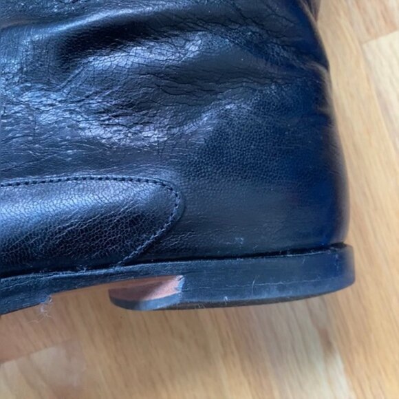 Elegant Black Bronze Leather Winter Riding Tall  Boots Handmade USA EU40 - Picture 9 of 10